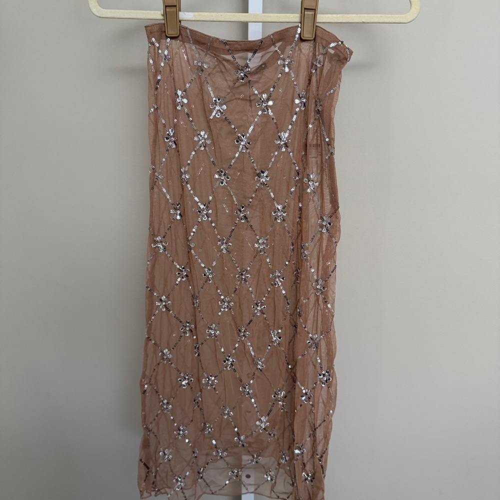 Zara Elegant Brown Mesh Skirt new with tags size S - Picture 2 of 5